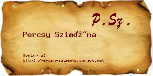 Percsy Szimóna névjegykártya